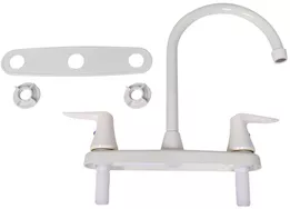 Valterra Products LLC Catalina 2-handle hi arc 8 in kitchen faucet - white w/white lever handles