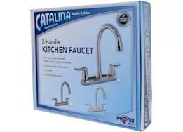Valterra Products LLC Catalina 2-handle hi arc 8 in kitchen faucet - white w/white lever handles
