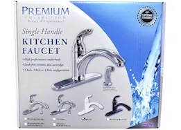 Valterra Products LLC Kitchen faucet, 8in hi-arc hybrid, single hdl, ceramic disc, white