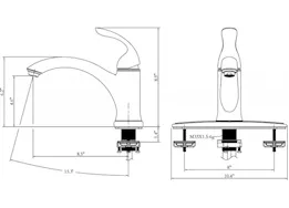 Valterra Products LLC Kitchen faucet, 8in hi-arc hybrid, single hdl, ceramic disc, white