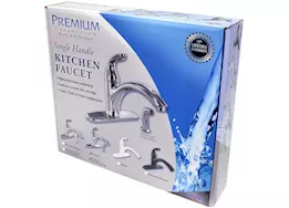 Valterra Products LLC Kitchen faucet w/ spray, 8in hi-arc hybrid, 1 lever, ceramic disc, chrome