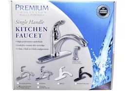 Valterra Products LLC Kitchen faucet w/ spray, 8in hi-arc hybrid, 1 lvr, crmc disc, brushed nickel