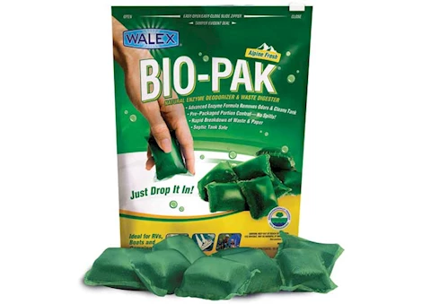 BIO-PAK ALPINE FRESH IS A NATURAL ENZYME DEODORIZER AND WASTE DIGESTER