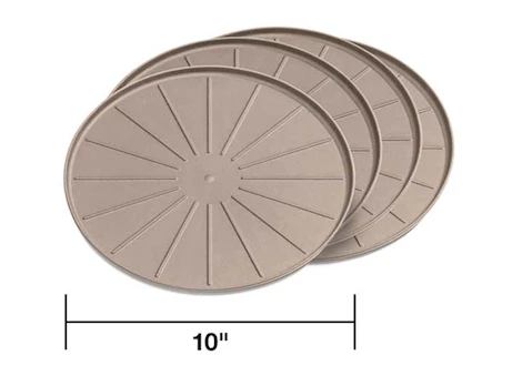 10IN ROUND COASTER SET TAN(SET OF 4)