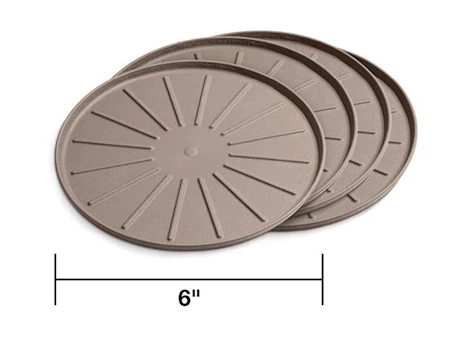 6IN ROUND COASTER SET TAN(SET OF 4)