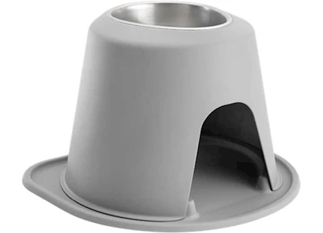 WeatherTech PET FEEDING SYSTEM SINGLE HIGH 64 OZ 10IN STAINLESS BOWL LIGHT GREY