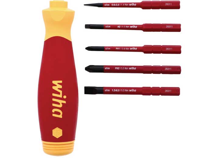 Wiha Tools USA 6 PIECE INSULATED SLIMLINE POCKETMAX MULTI-DRIVER