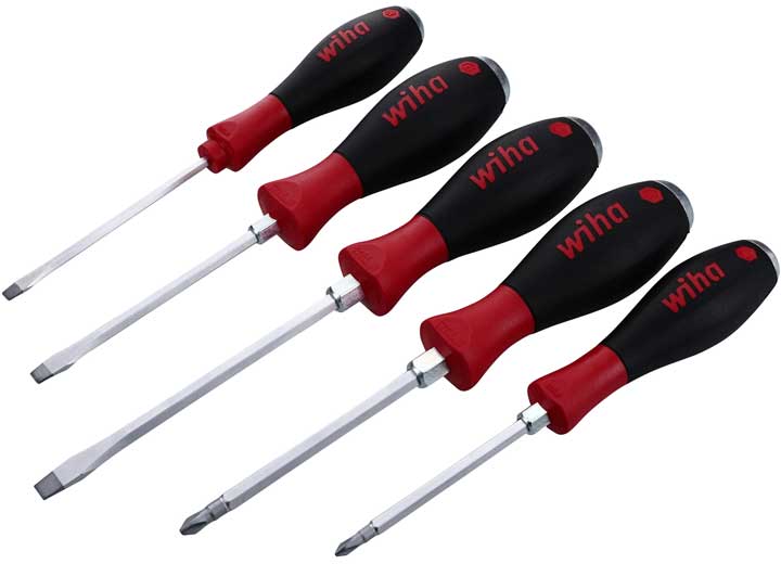 Wiha Tools USA 5 PIECE SOFTFINISH X HEAVY DUTY SLOTTED AND PHILLIPS SCREWDRIVER SET