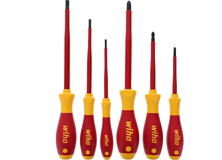 Wiha Tools USA 6 PIECE INSULATED SOFTFINISH SCREWDRIVER SET - SLOTTED, PHILLIPS