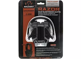 Walker’s Razor Slim Electronic Muffs with Tacti-Grip Headband – Black