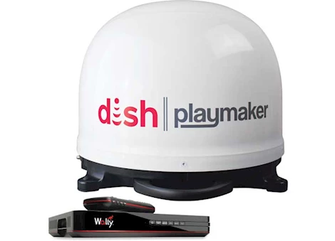 WINEGARD DISH PLAYMAKER PORTABLE AUTOMATIC SATELLITE TV ANTENNA WITH DISH WALLY RECEIVER - WHITE
