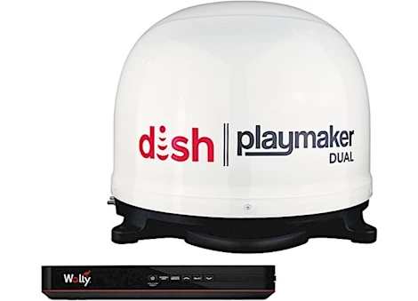 Winegard DISH Playmaker Dual Portable Automatic Satellite TV Antenna with DISH Wally Receiver - White