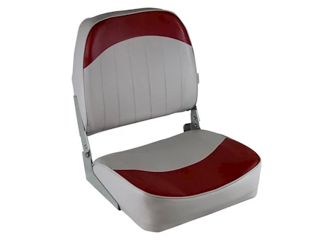 Wise Company WISE 8WD734 STANDARD LOW BACK BOAT SEAT - GREY / RED