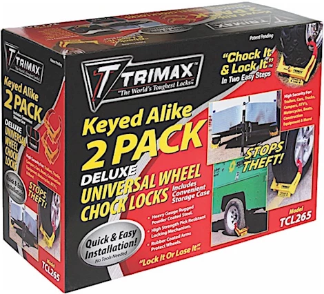 Trimax Locks TRIMAX WHEEL CHOCK LOCK KEYED ALIKE TWO PACK-SMALL