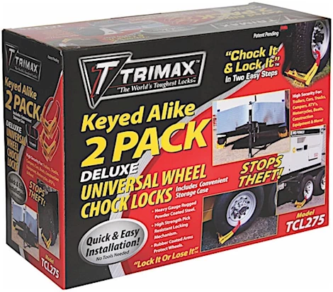Trimax Locks TRIMAX WHEEL CHOCK LOCK KEYED ALIKE TWO PACK-MEDIUM