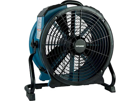Xpower 1/3HP, 3600CFM, 2.8AMPS, VAR SPEED, AXIAL AIR MOVER W/ POWER OUTLETS & 3-HR TIME