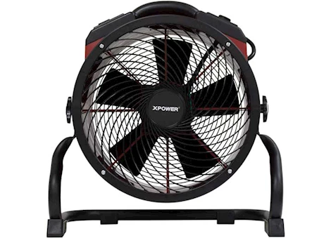 Xpower 1/4HP, 2100CFM, 1.6AMPS,  INDUSTRIAL AXIAL AIR MOVER W/ POWER OUTLETS , RED