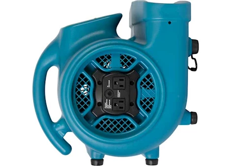 Xpower 1/4HP, 1600CFM, 3AMPS, 4 POSITIONS, 3 SPEEDS AIR MOVER W/ POWER OUTLETS , BLUE