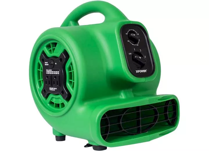 Xpower 1/4hp, 925cfm, 2.3amps, 4 positions, 3 speed mini mighty air mover w/ power outl