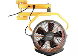 Xpower 14in trailer cooling fan w/ 3-hour timer and da-405 20in wall mount arm, yellow