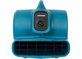 Xpower 1/4hp, 1600cfm, 3amps, 4 positions, 3 speeds air mover w/ power outlets , blue