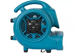 Xpower 1/4hp, 1600cfm, 3amps, 4 positions, 3 speeds air mover w/ power outlets , blue