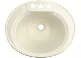 Lippert 14in x 17in oval lavatory sink, 3 faucet holes white